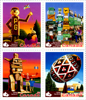 "Roadside Attractions"Stamps 1st set of 12 paintings