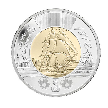 War of 1812 HMS Shannon $2 coin